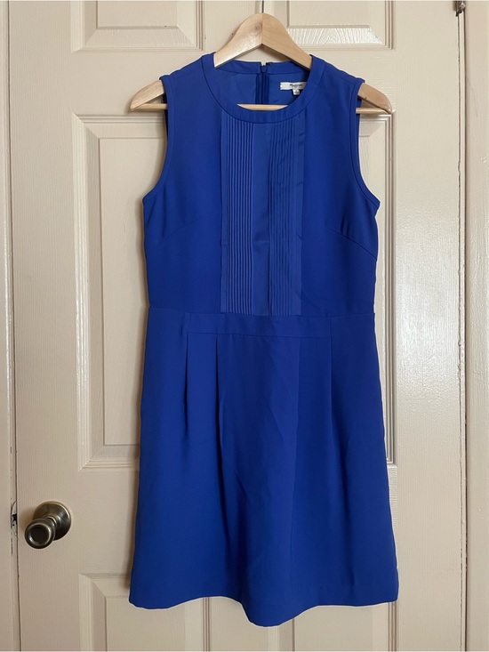 Madewell Dresses & Skirts - Madewell Sleeveless Pleated-Front Cobalt Blue Mini Dress